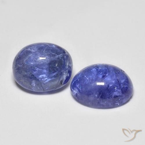 6.92 ctw Blue Tanzanite Stones, Natural Tanzanite in Oval Cabochon Shape for Sale