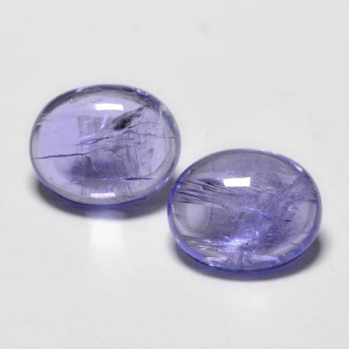 Silverish Blue Tanzanite Gem - 2.9ct Oval Cabochon (ID: 575383)