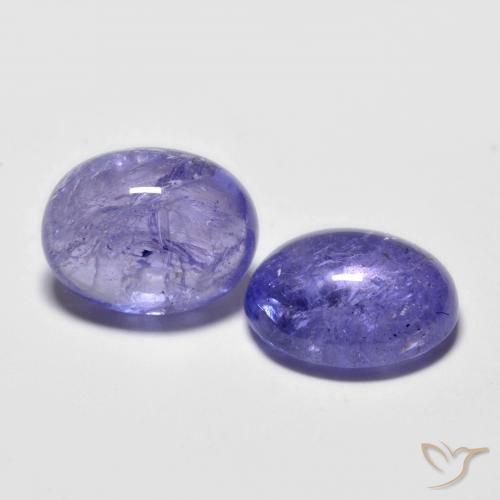6.13 ctw Blue Tanzanite Stones, Natural Tanzanite in Oval Cabochon Shape for Sale