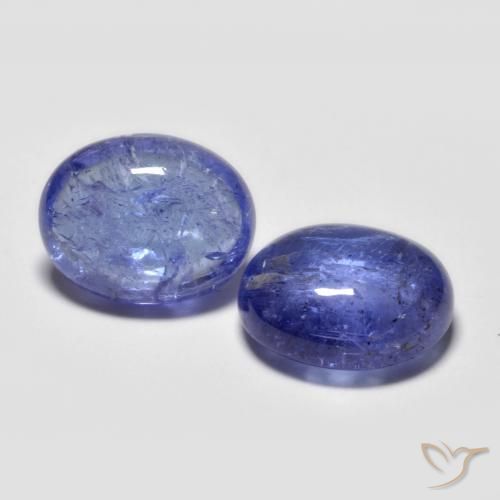 6.45 ctw Blue Tanzanite Stones, Natural Tanzanite in Oval Cabochon Shape for Sale