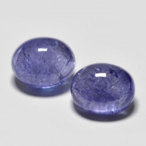 Silverish Blue Tanzanite Gem - 4.3ct Oval Cabochon (ID: 575390)