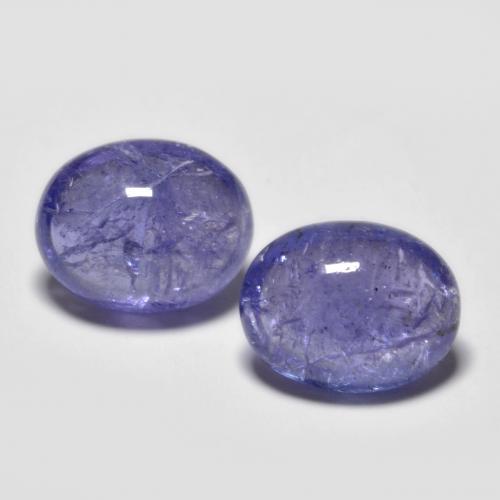 Silverish Blue Tanzanite Gem - 3.1ct Oval Cabochon (ID: 575391)