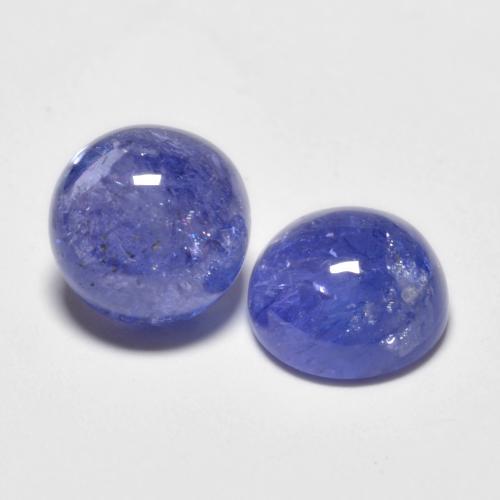 Intense Violet Blue Tanzanite Gem - 1.8ct Round Cabochon (ID: 575419)