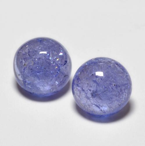 Silverish Blue Tanzanite Gem - 1.5ct Round Cabochon (ID: 575423)
