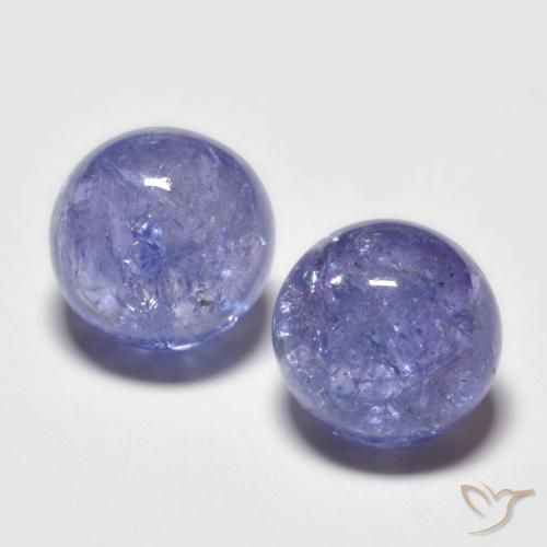 4.08 ctw Blue Tanzanite Stones, Natural Tanzanite in Round Cabochon Shape for Sale