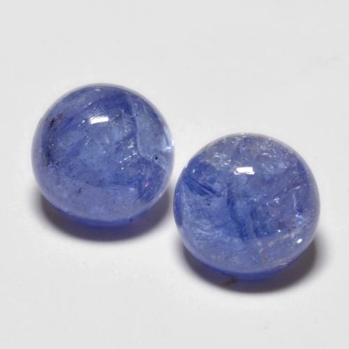 Intense Violet Blue Tanzanite Gem - 1.8ct Round Cabochon (ID: 575428)