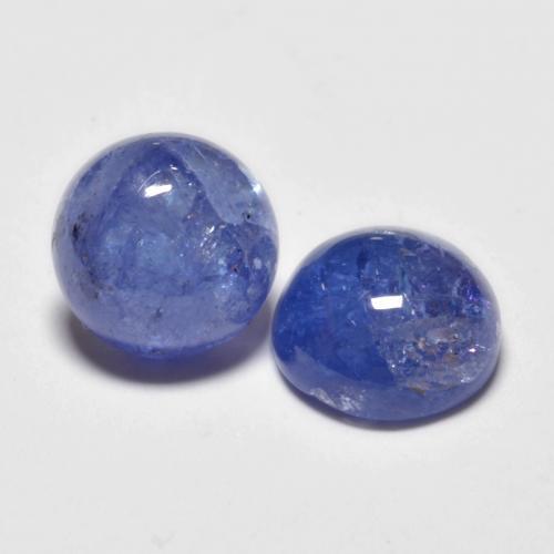 3.58 ctw Blue Tanzanite Stones, Natural Tanzanite in Round Cabochon Shape for Sale