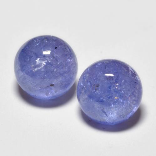 Intense Violet Blue Tansanit Edelstein - 1.9ct Rund Cabochon (ID: 575429)