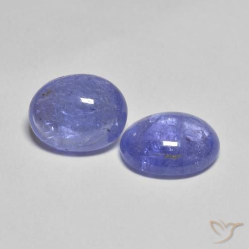 4.41 ctw Blue Tanzanite Stones, Natural Tanzanite in Oval Cabochon Shape for Sale