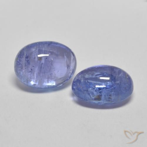 3.84 ctw Blue Tanzanite Stones, Natural Tanzanite in Oval Cabochon Shape for Sale