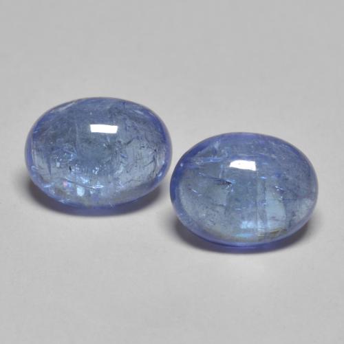 Light Violet Blue Tanzanite Gem - 1.5ct Oval Cabochon (ID: 576200)