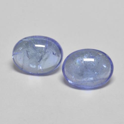 2 pièces assorties Tanzanite Bleu Ovale de taille 7,9 x 6mm, poids total de 2,44 ct / moyenne de 1,22 ct chacune, Bleu foncé avec pureté Transparent, pierre gemme naturelle , dureté de Mohs 6.5 à 7 convient aux bijoux de tous les jours, pierre de sagesse, Cadeau Massaï des Dieux, Photo A