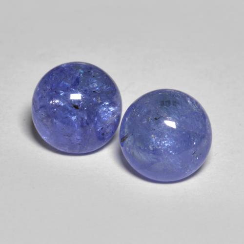 Intense Violet Blue Tanzanite Gem - 2.4ct Round Cabochon (ID: 576713)