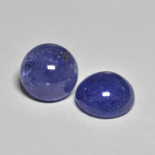 5.09 ctw Blue Tanzanite Stones, Natural Tanzanite in Round Cabochon Shape for Sale