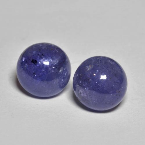 Silverish Blue Tanzanite Gem - 2.8ct Round Cabochon (ID: 576715)