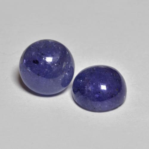5.49 ctw Blue Tanzanite Stones, Natural Tanzanite in Round Cabochon Shape for Sale