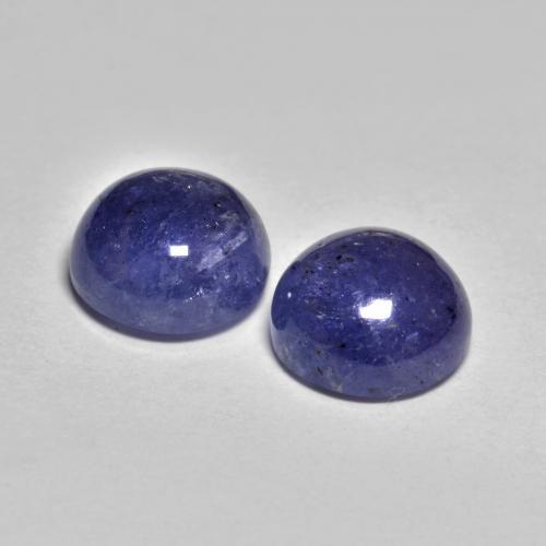 Tanzanite Gemstones in 8 mm (calibrated) Size for Sale, Tanzanite Stones in Silverish Blue Color
