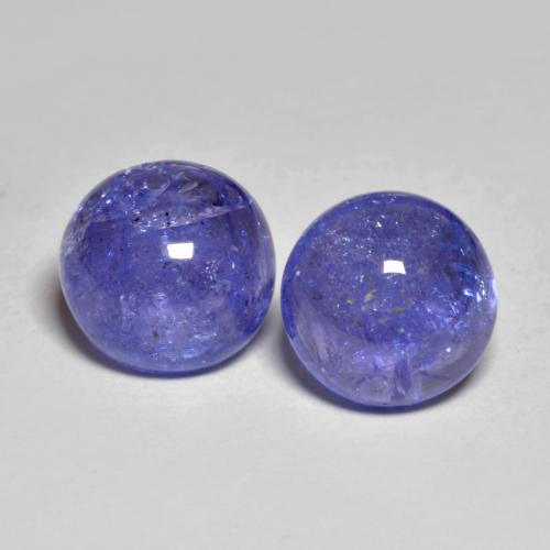 Intense Violet Blue Tanzanite Gem - 2.6ct Round Cabochon (ID: 576718)