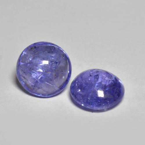 Intense Violet Blue Tanzanite Gem - 2ct Round Cabochon (ID: 576720)
