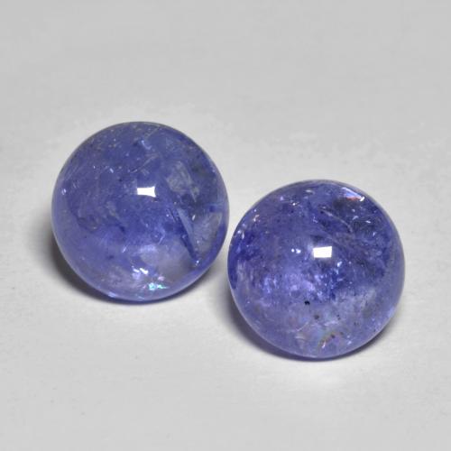 Intense Violet Blue Tanzanite Gem - 2.4ct Round Cabochon (ID: 576723)
