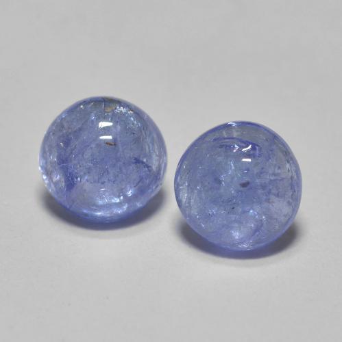 Azul pastel Tanzanita Gema - 0.6ct Cabujón Redondo (ID: 584683)