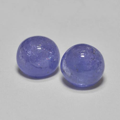 Intense Violet Blue Tanzanite Gem - 0.6ct Round Cabochon (ID: 584684)