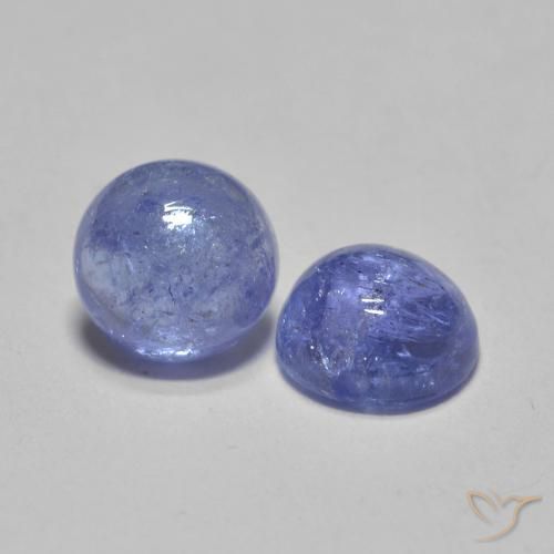 1.33 ctw Blue Tanzanite Stones, Natural Tanzanite in Round Cabochon Shape for Sale