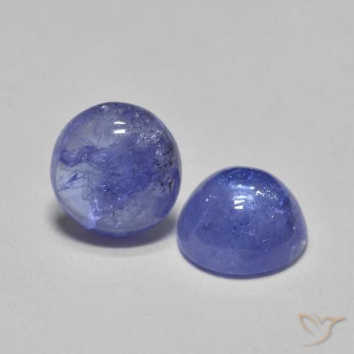 1.18 ctw Blue Tanzanite Stones, Natural Tanzanite in Round Cabochon Shape for Sale
