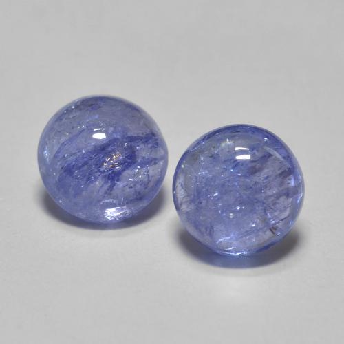 Intense Violet Blue Tanzanite Gem - 0.6ct Round Cabochon (ID: 584687)
