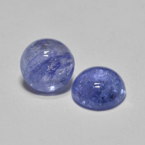 1.18 ctw Blue Tanzanite Stones, Natural Tanzanite in Round Cabochon Shape for Sale