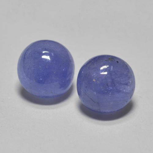 Intense Violet Blue Tanzanite Gem - 0.6ct Round Cabochon (ID: 584688)
