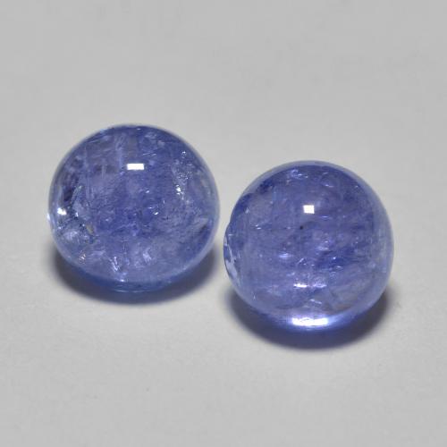 Intense Violet Blue Tanzanite Gem - 0.7ct Round Cabochon (ID: 584689)