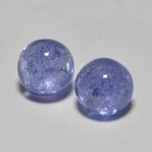 Intense Violet Blue Tanzanite Gem - 0.7ct Round Cabochon (ID: 584691)