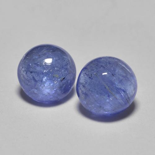 Intense Violet Blue Tansanit Edelstein - 0.7ct Rund Cabochon (ID: 584692)