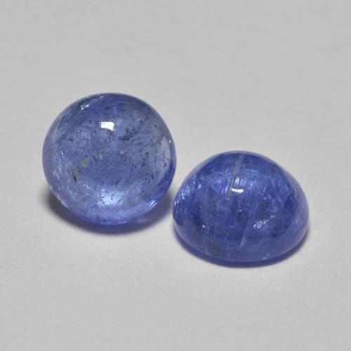 1.38 ctw Blue Tanzanite Stones, Natural Tanzanite in Round Cabochon Shape for Sale