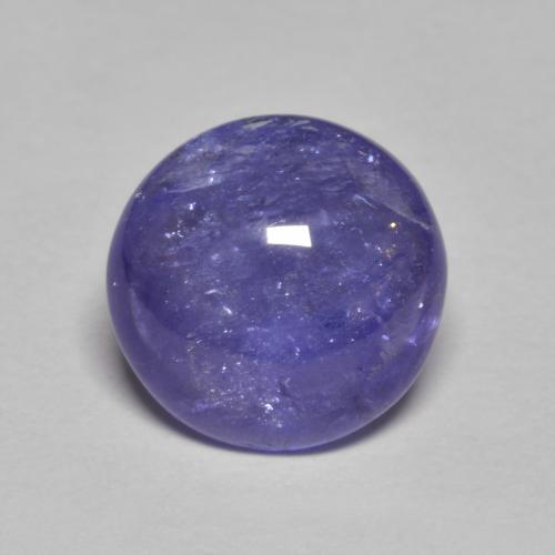 Silverish Blue Tanzanite Gem - 3ct Round Cabochon (ID: 584954)