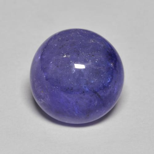 Intense Violet Tanzanite Gem - 3.9ct Round Cabochon (ID: 584955)