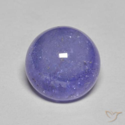 Silverish Blue Tanzanite Gem - 3.8ct Round Cabochon (ID: 584956)
