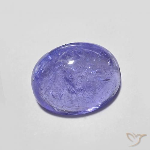 Silverish Blue Tanzanite Gem - 3.2ct Round Cabochon (ID: 584960)