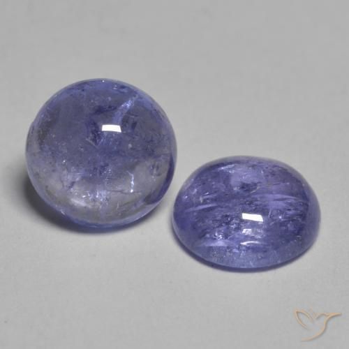 1.90 ctw Violet Tanzanite Stones, Natural Tanzanite in Round Cabochon Shape for Sale