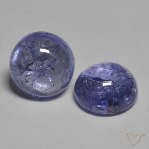 2.17 ctw Blue Tanzanite Stones, Natural Tanzanite in Round Cabochon Shape for Sale