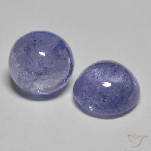2.07 ctw Violet Tanzanite Stones, Natural Tanzanite in Round Cabochon Shape for Sale