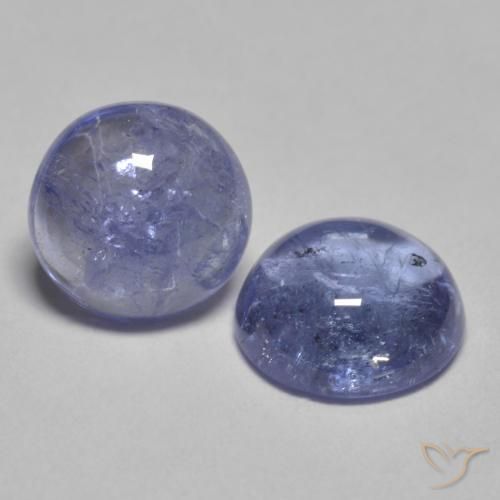 1.79 ctw Blue Tanzanite Stones, Natural Tanzanite in Round Cabochon Shape for Sale