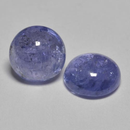 Medium Violet Tanzanite Gem - 1.1ct Round Cabochon (ID: 585132)