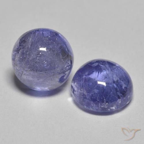 2.37 ctw Blue Tanzanite Stones, Natural Tanzanite in Round Cabochon Shape for Sale