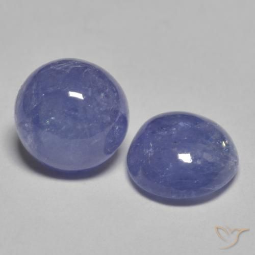 2.20 ctw Blue Tanzanite Stones, Natural Tanzanite in Round Cabochon Shape for Sale