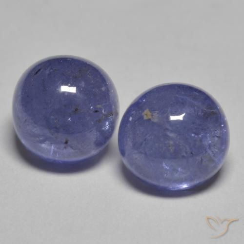 Silverish Blue Tanzanite Gem - 1.3ct Round Cabochon (ID: 585135)