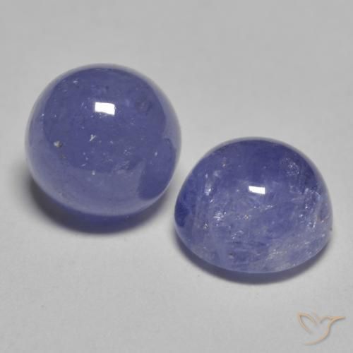 2.46 ctw Blue Tanzanite Stones, Natural Tanzanite in Round Cabochon Shape for Sale