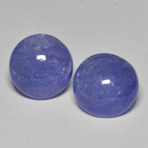 Intense Violet Blue Tanzanite Gem - 3.1ct Round Cabochon (ID: 585487)