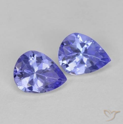 0.63 ctw Blue Tanzanite Stones, Natural Tanzanite in Pear Facet Shape for Sale